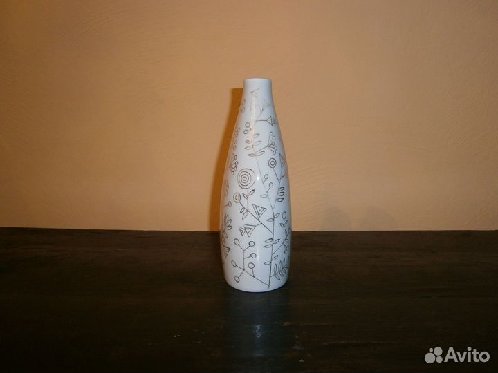 Ваза Полевые цветы лфз Городецкий золотая ветка