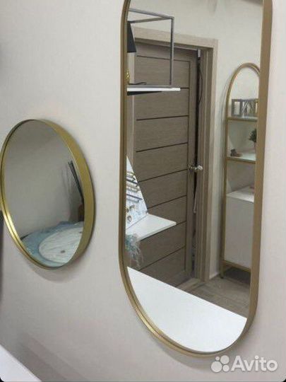 Зеркало круглое металическое с подсветкой