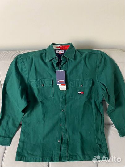 Рубашка tommy jeans зеленая