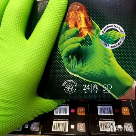 Хозяйственные нитриловые неопудренные перчатки