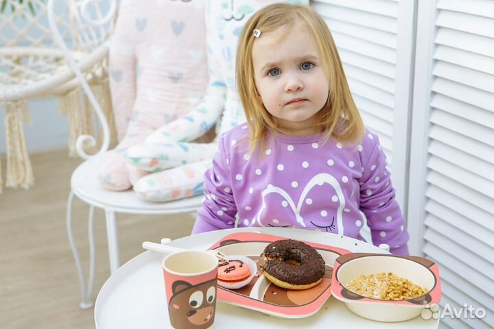 Набор детской посуды. 5 предметов. Медведь Новая