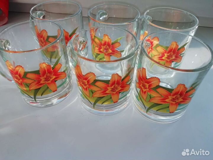 Стаканы 6 шт, стекло