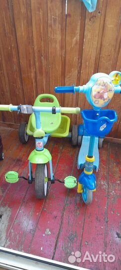 Детский трёхколёсный велосипед и самокат