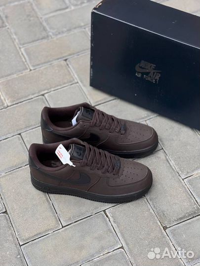 Кроссовки nike air force 1 premium brown