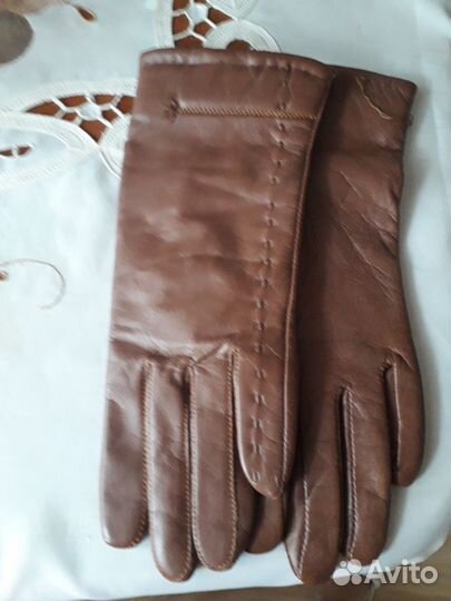 Перчатки из натуральной кожи новые