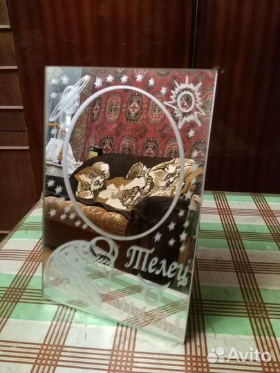 Зеркало Телец настольное ручной работы