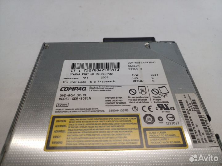 Привод DVD-ROM HP Teac 8x/24x IDE DV-28E