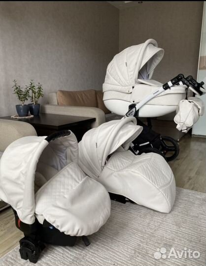Коляска 3 в 1 экокожа