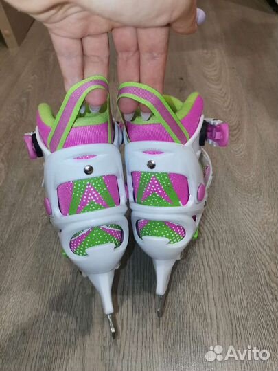 Ролики/коньки раздвижные 29-32, 2в1