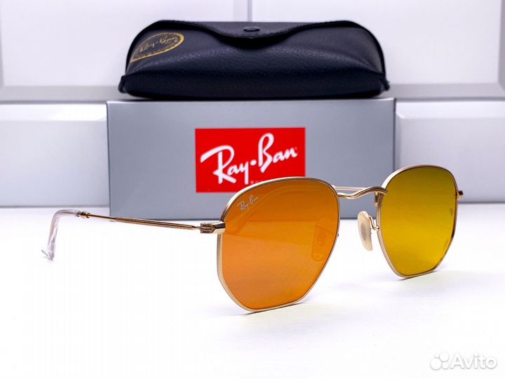 Очки Ray Ban 3548 N Hexagonal Оранжевый Зеркальный