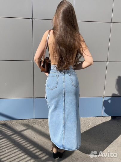 Юбка джинсовая миди