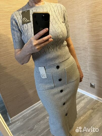 Джемпер рельефный короткий рукав вискоза Италия