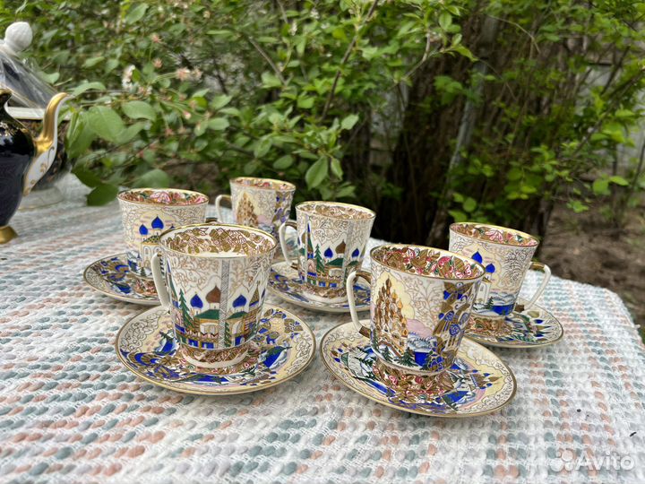 Чайный сервиз лфз роспись А.В. Воробьевский