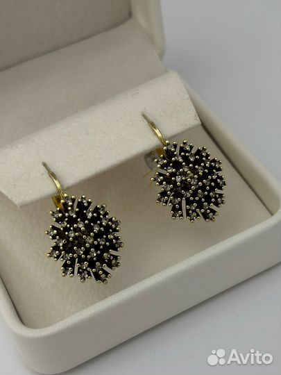 Серьги Брызги шампанского графит