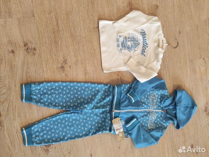 Новый Костюм тройка 6-12 мес