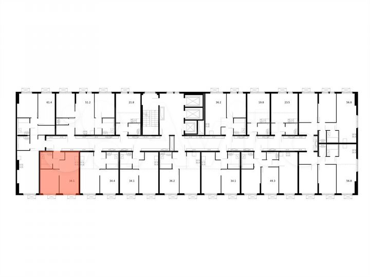 1-к. квартира, 34,1 м², 19/25 эт.