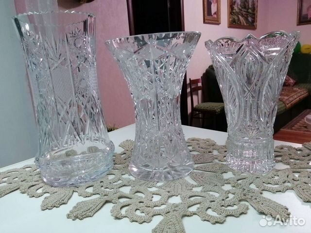 Большая хрустальная ваза