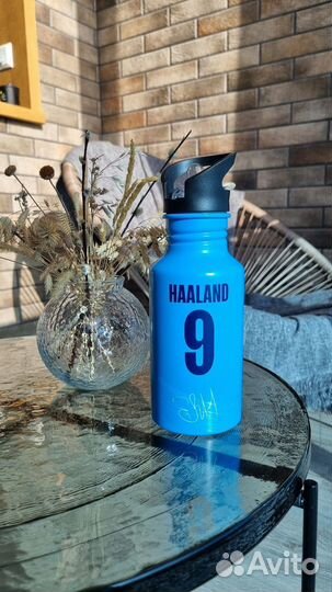 Спортивная бутылка для воды футбол Haaland