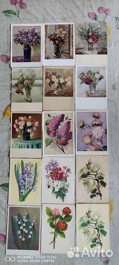 Открытки СССР, цветы 50-60-70г.ГДР и др