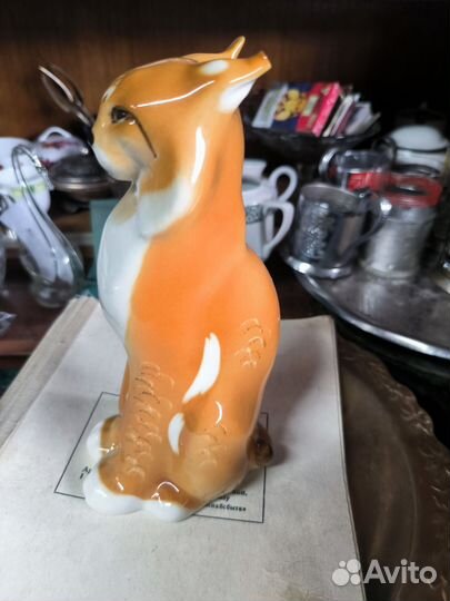 Статуэтка фарфор Рысь лфз, под рестоврацию