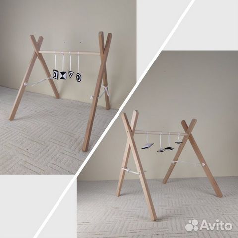 Деревянный мобиль Монтессори для новорожденных