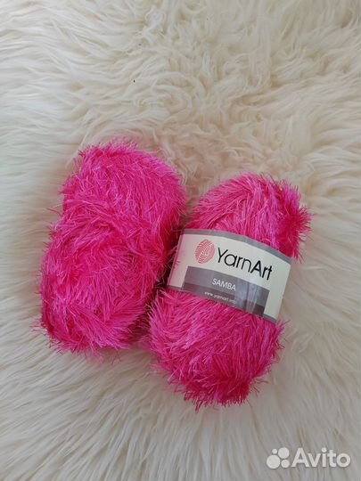 Пряжа yarnart Samba травка ярко - малиновый