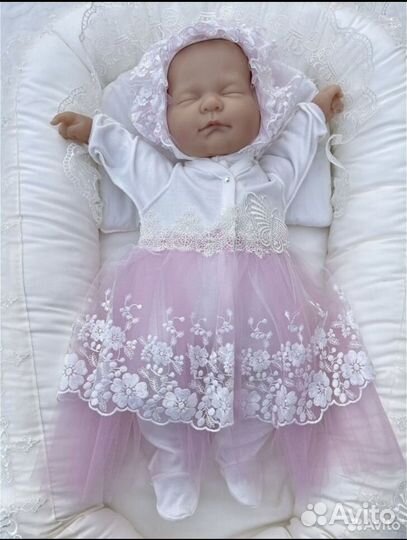 Комплект на выписку для девочки+бант новый