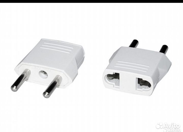 Переходник сетевой вилки на евро стандарт (Белый)