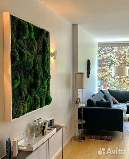 Мох стабилизированный фитокартина фитостена панно