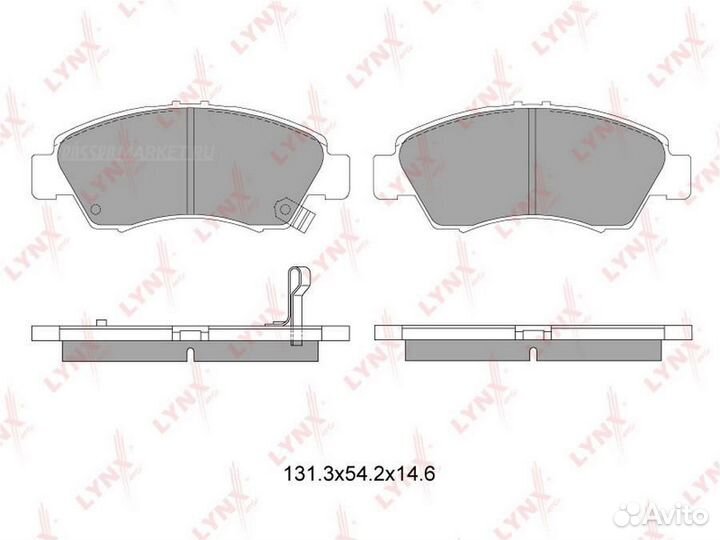 Lynxauto BD-3407 Колодки тормозные дисковые перед