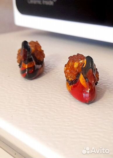 Утка деревянная янтарная пара