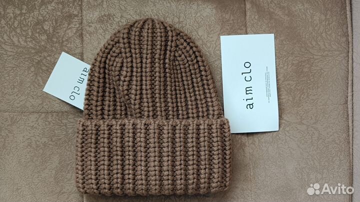 Шапка Aim clo новая, кофейный