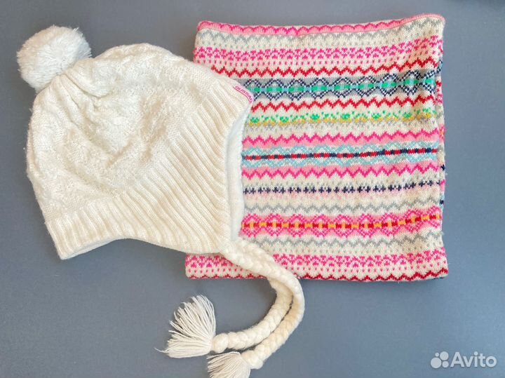 Зимняя шапка для девочки 4 6 лет снуд