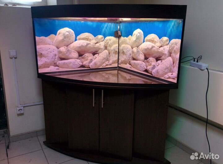 Аквариум 500 угловой полукруглый, биофильтр, тумб