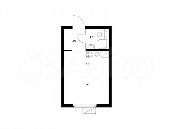 Квартира-студия, 21,6 м², 29/33 эт.