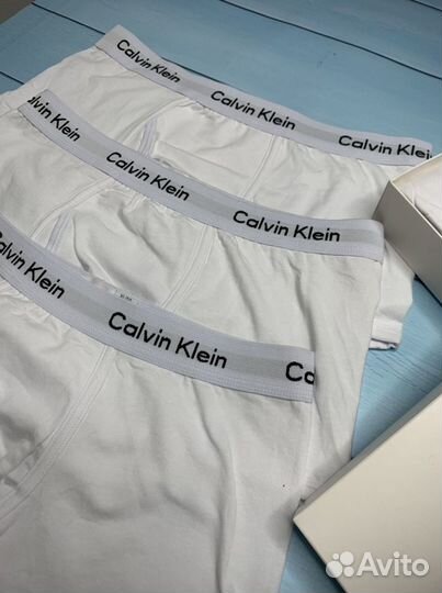 Трусы мужские белые calvin klein