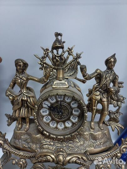 Часы каминные свидание бронза, тяжелые