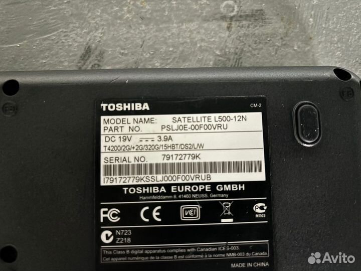 Ноутбук Toshiba Satellite L500-12N