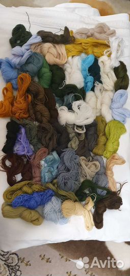 Остатки ниток для вышивания