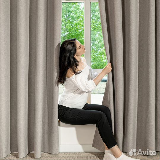 Шторы блэкаут Массимо льняной