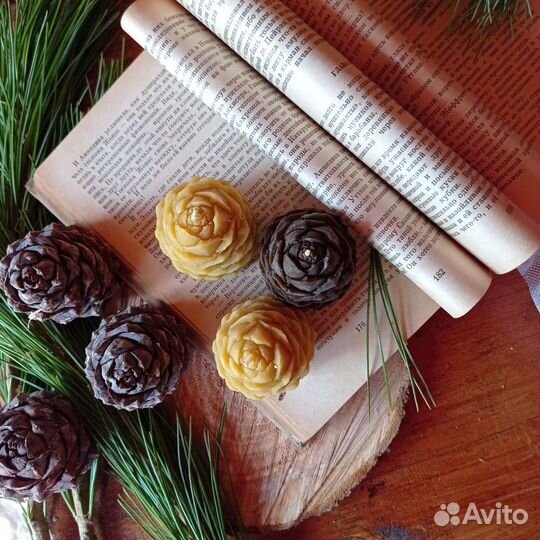 Свечи шишки кедровые восковые