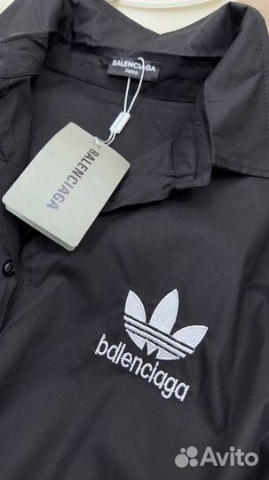 Классическая рубашка adidas balenciaga оверсайз