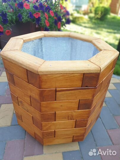 Кашпо для цветов уличное деревянное