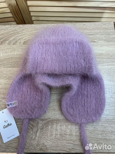 Ушанка вязаная из ангоры