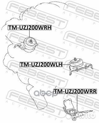 Подушка двигателя задняя tmuzj200WRR Febest