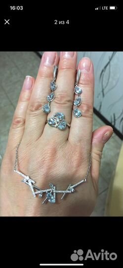 Серебряные серьги с топазом