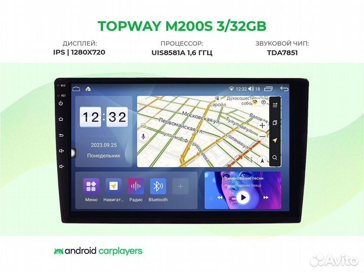 Магнитола android 3.32 Mitsubishi L200 autoAC