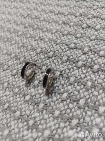 Серьги полукольца, бижутерный сплав, эмаль синий