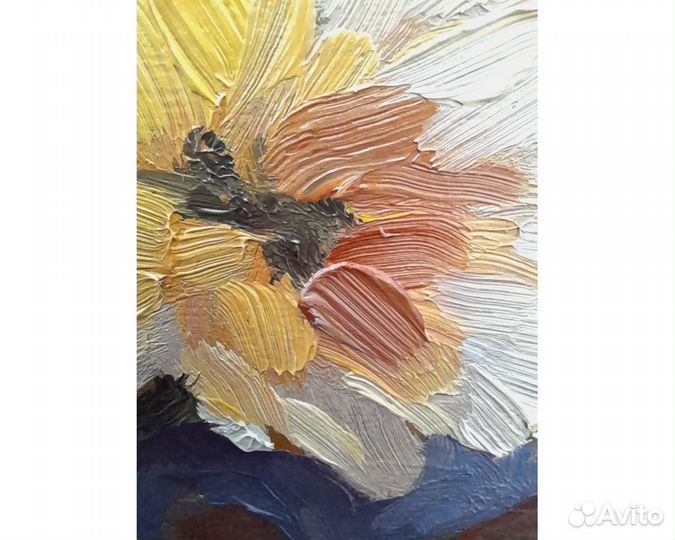 Картина цветок в крынке авторская живопись 40х50