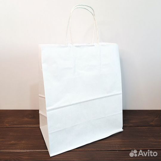 Крафт пакет с крученой ручкой - 22х12х25 см
